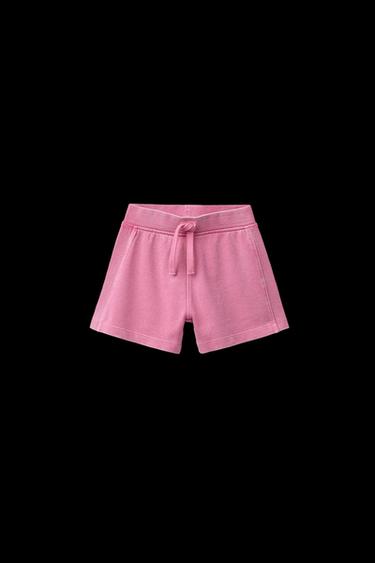 FADED-EFFECT PLUSH BERMUDA SHORTS - Pink by Zara - Image 0