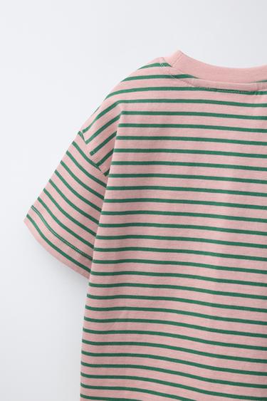STRIPED T-SHIRT - Pastel pink by Zara - Image 3