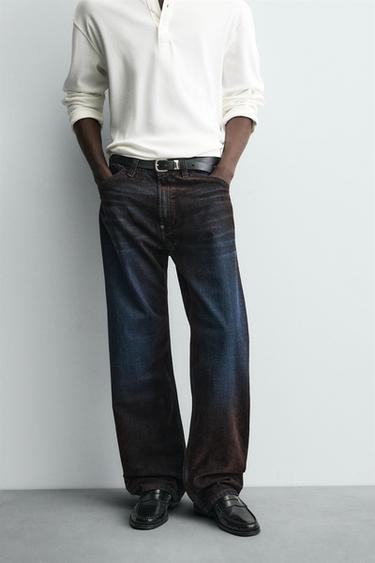 BAGGY FIT JEANS WITH VISCOSE - Brown by Zara