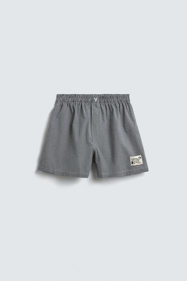 QUẦN LÓT BOXER POPLIN HỌA TIẾT KẺ Ô VUÔNG HARRY LAMBERT FOR ZARA X DISNEY - Xanh dương từ Zara