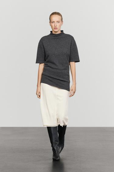 100% cashmere knit short sleeve sweater — 205 2