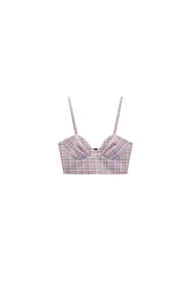 TOP CROP CORSETERO CUADROS