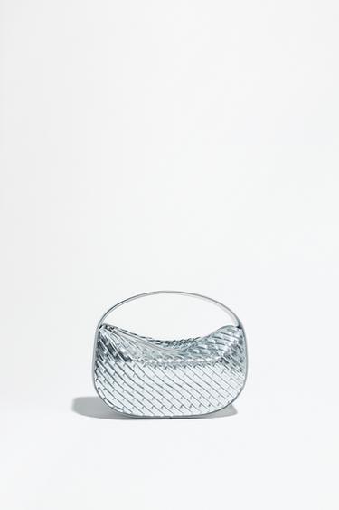 BRAIDED-EFFECT HANDBAG - Silver by Zara