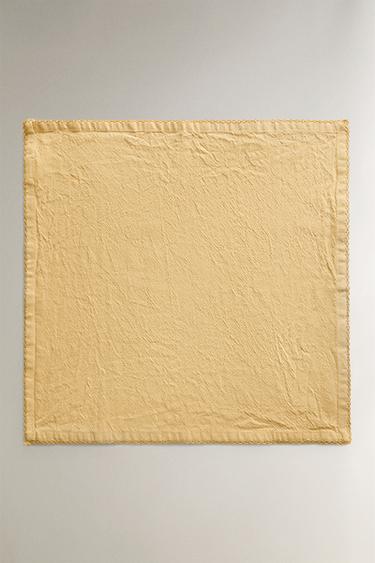 PACK OF PLAIN DYED THREAD NAPKINS (PACK OF 2) - Yellow by Zara - Image 1