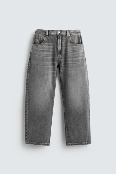JEANS WIDE FIT - Gris de Zara