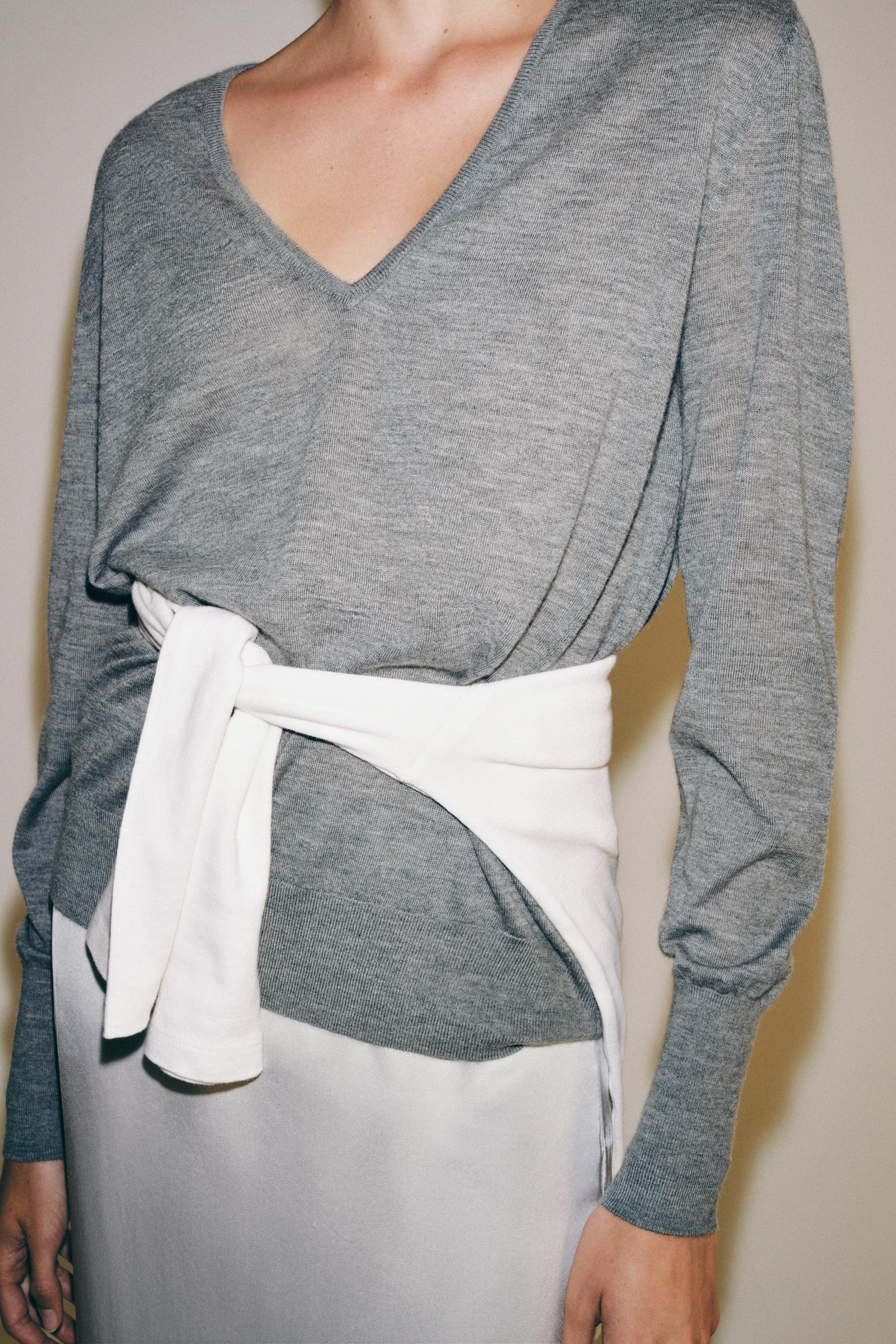 100% EXTRA-FINE CASHMERE JUMPER — Mid-gray