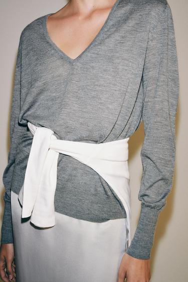 Zara 100% EXTRA-FINE CASHMERE JUMPER - Mid-gray
