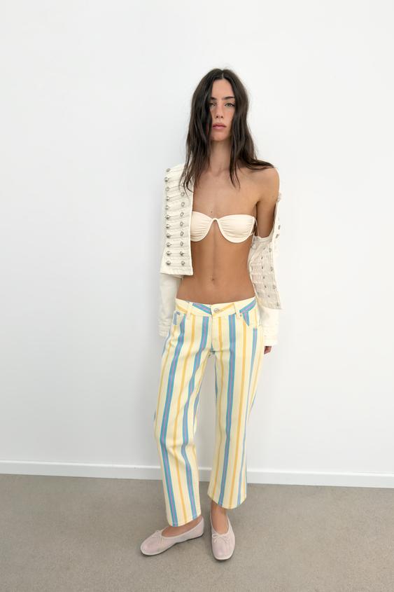 LOW RISE STRIPED STRAIGHT LEG TRF JEANS from Zara - $69.90