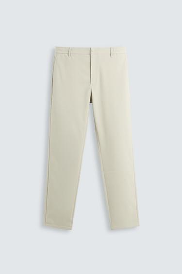 Zara SLIM FIT STRETCH PANTS - Stone