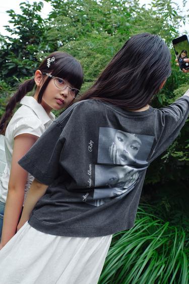 JENNIE RUBY® PHOTO PRINT T-SHIRT - Anthracite grey by Zara