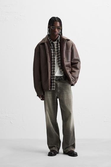 DOUBLE-FACED OVERSHIRT - Brown by Zara