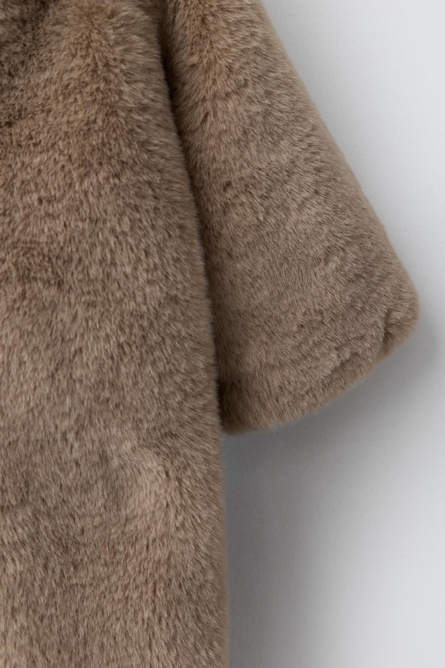 Детское худи Zara Faux-Fur Ear, цвет: Норковый — фото 4