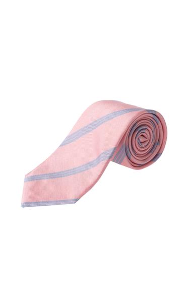 STRIPED 100% SILK TIE - Pink by Zara