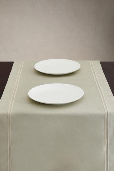 SATEEN TABLE RUNNER WITH TRIM - Greenish by Zara - Image 1