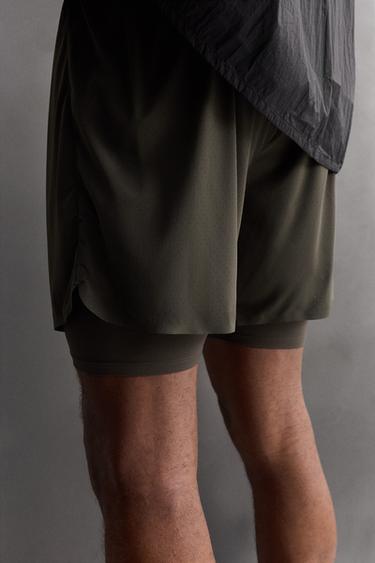 2-IN-1 PERFORATED SHORTS - Dark brown by Zara - Image 5