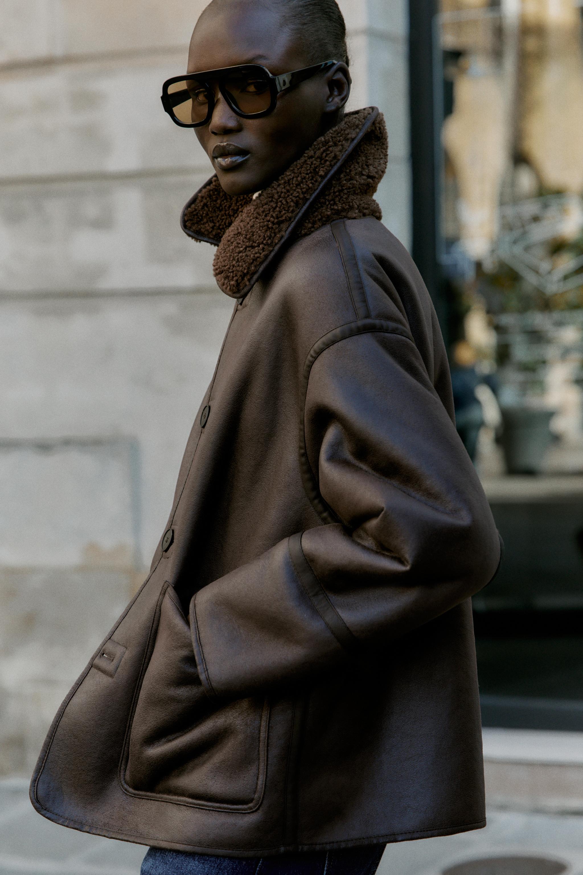 リバーシブルダブルフェイスコート - ブラウン | ZARA Japan / 日本