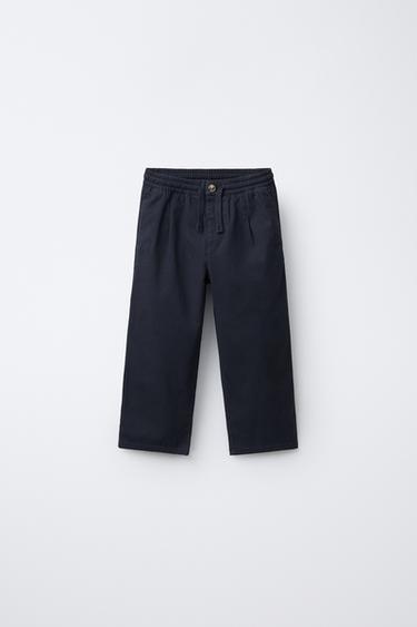 BASIC CHINO TROUSERS - Dark navy by Zara