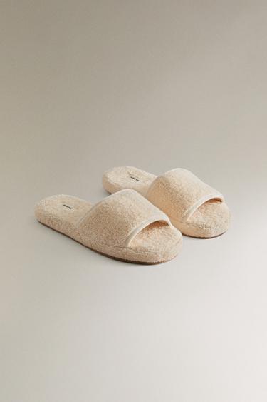 CHAUSSONS FLATFORM TISSU BOUCLÉ - Beige de Zara - Image 1