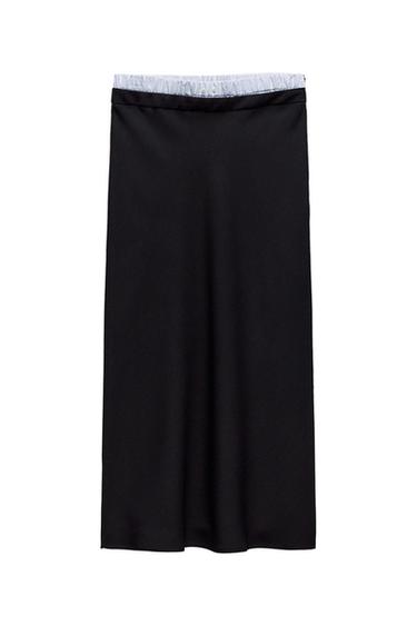 MIDI SKIRT WITH DOUBLE WAIST