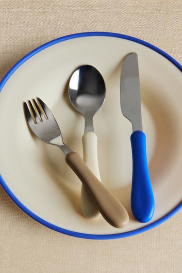KIDS' CUTLERY SET WITH SILICONE HANDLE - Multicoloured by Zara