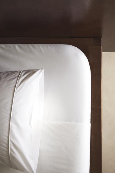 DRAP-HOUSSE COTON PERCALE | 40 CM DE HAUT (300 FILS) - Blanc de Zara - Image 1