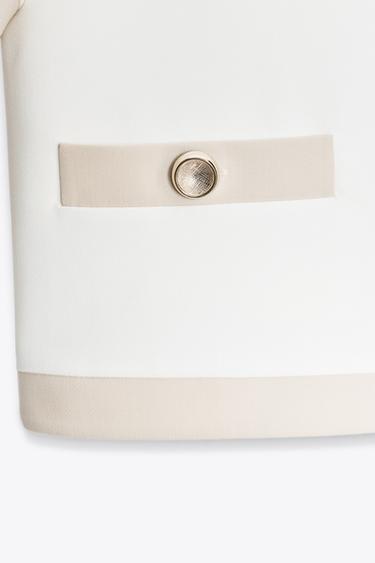 CONTRAST SHORT SLEEVE BLAZER - Oyster-white by Zara - Image 8