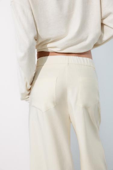 FLOWING PLEATED TROUSERS - Ecru by Zara - Image 4
