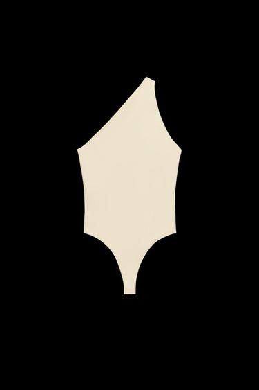 ASYMMETRIC POLYAMIDE BODYSUIT - Light yellow by Zara - Image 0