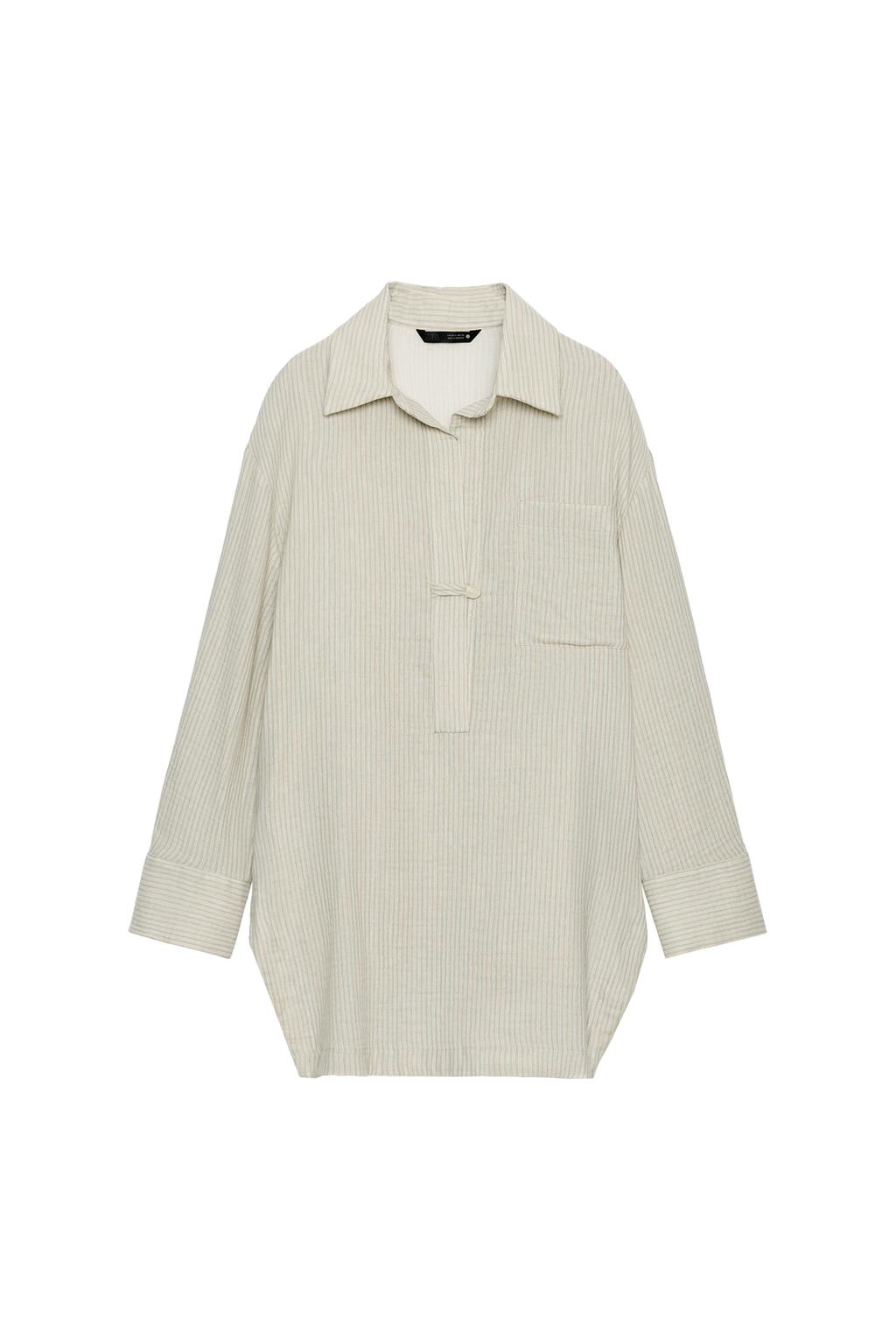 ZW COLLECTION ASYMMETRIC STRIPED SHIRT - image 3