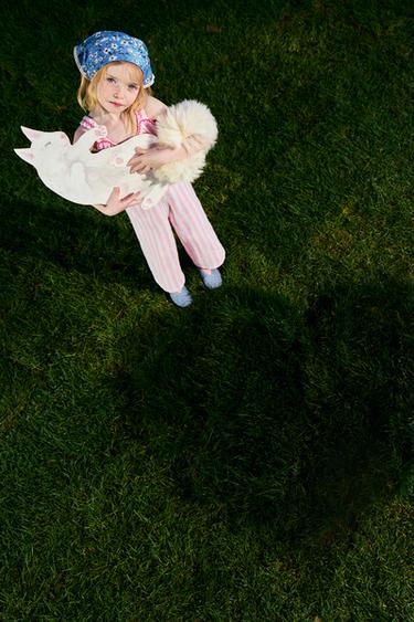 LONG STRIPED TWILL DUNGAREES - Pink by Zara