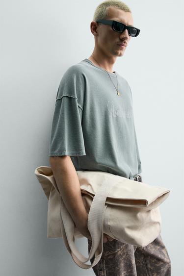 SPRAY PRINTED KNIT T-SHIRT - washed green by Zara - Image 4