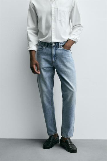 SLIM TAPERED FIT JEANS - Mid-blue by Zara