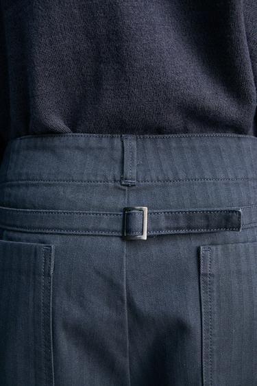 BERMUDA STRUCTURÉ COTON À PATTES - Indigo foncé de Zara - Image 6