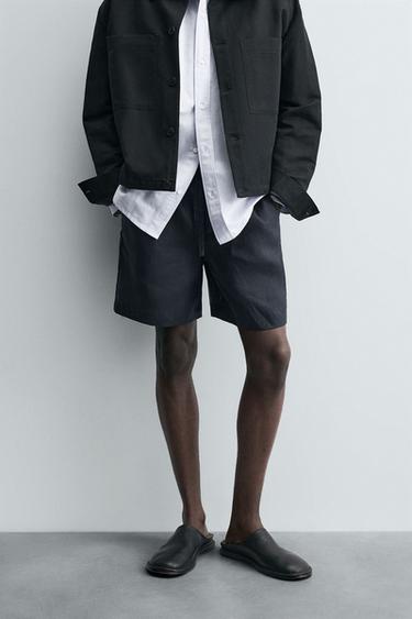 BERMUDA REGULAR FIT LINO - Marino de Zara