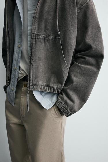 VESTE DÉLAVÉE À CAPUCHE - Gris de Zara - Image 4