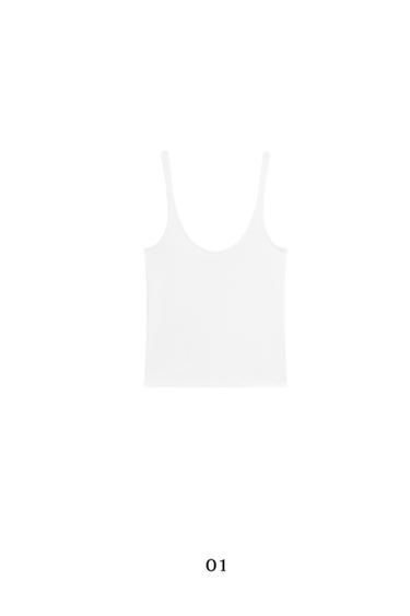 Zara Strappy cotton blend top - White