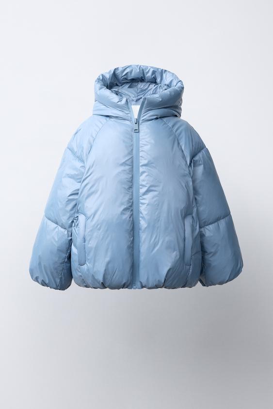RUBBERISED WATER-REPELLENT PUFFER COAT - Blue by Zara - Image 0