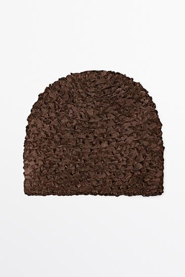Textured Ribbon Beanie - STUDIO — Brown 2