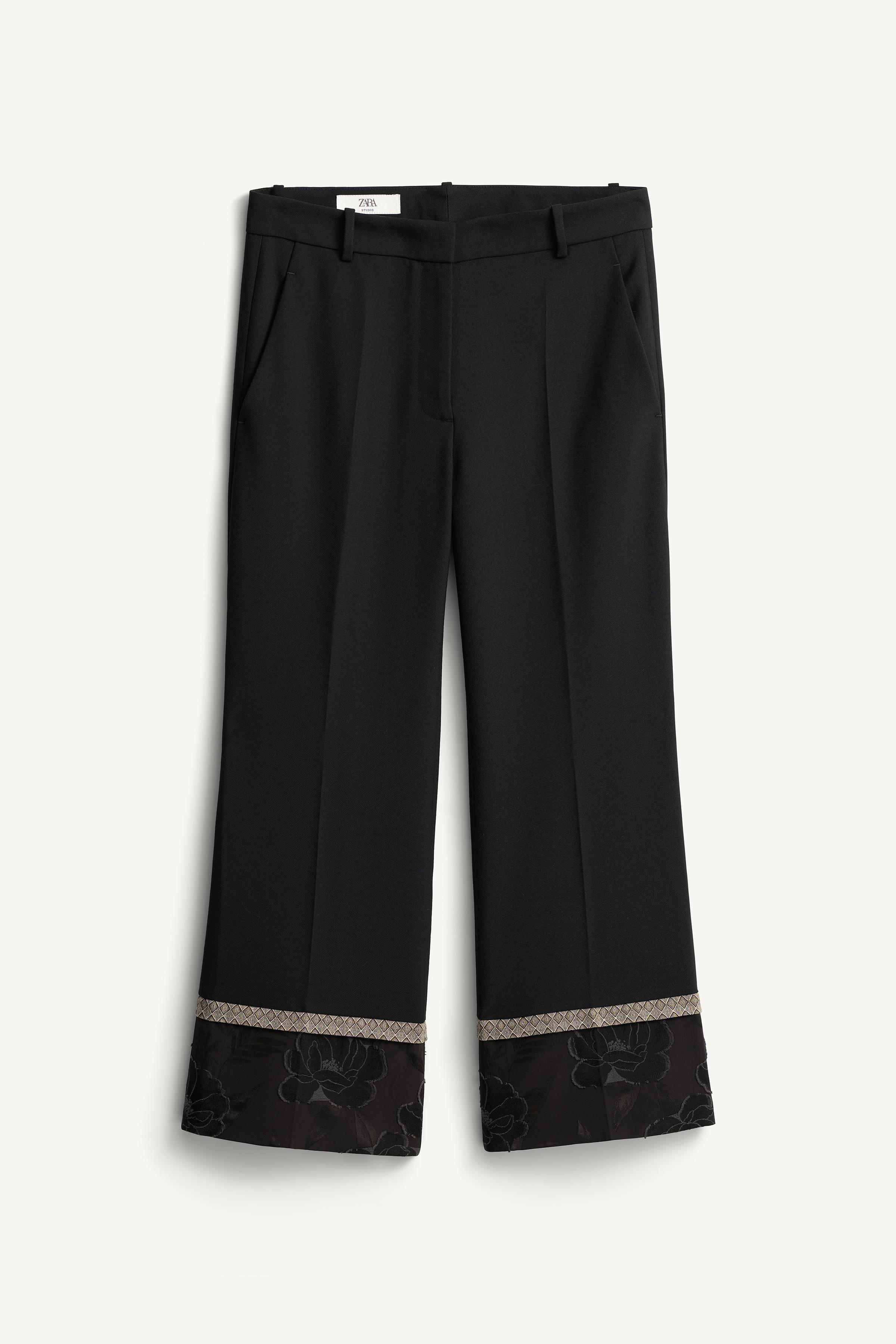 Limited Edition Contrast Jacquard Pants by Zara