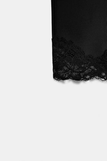 LACE POLYAMIDE LEGGINGS - Black by Zara - Image 7