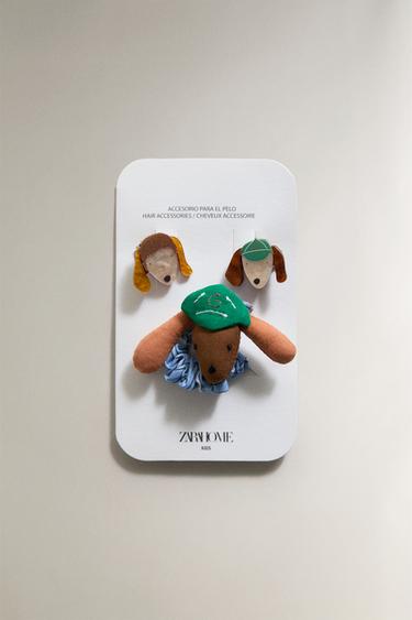 KIDS' DOG HAIR CLIP AND SCRUNCHIE SET (SET OF 3) - Blue by Zara - Image 3