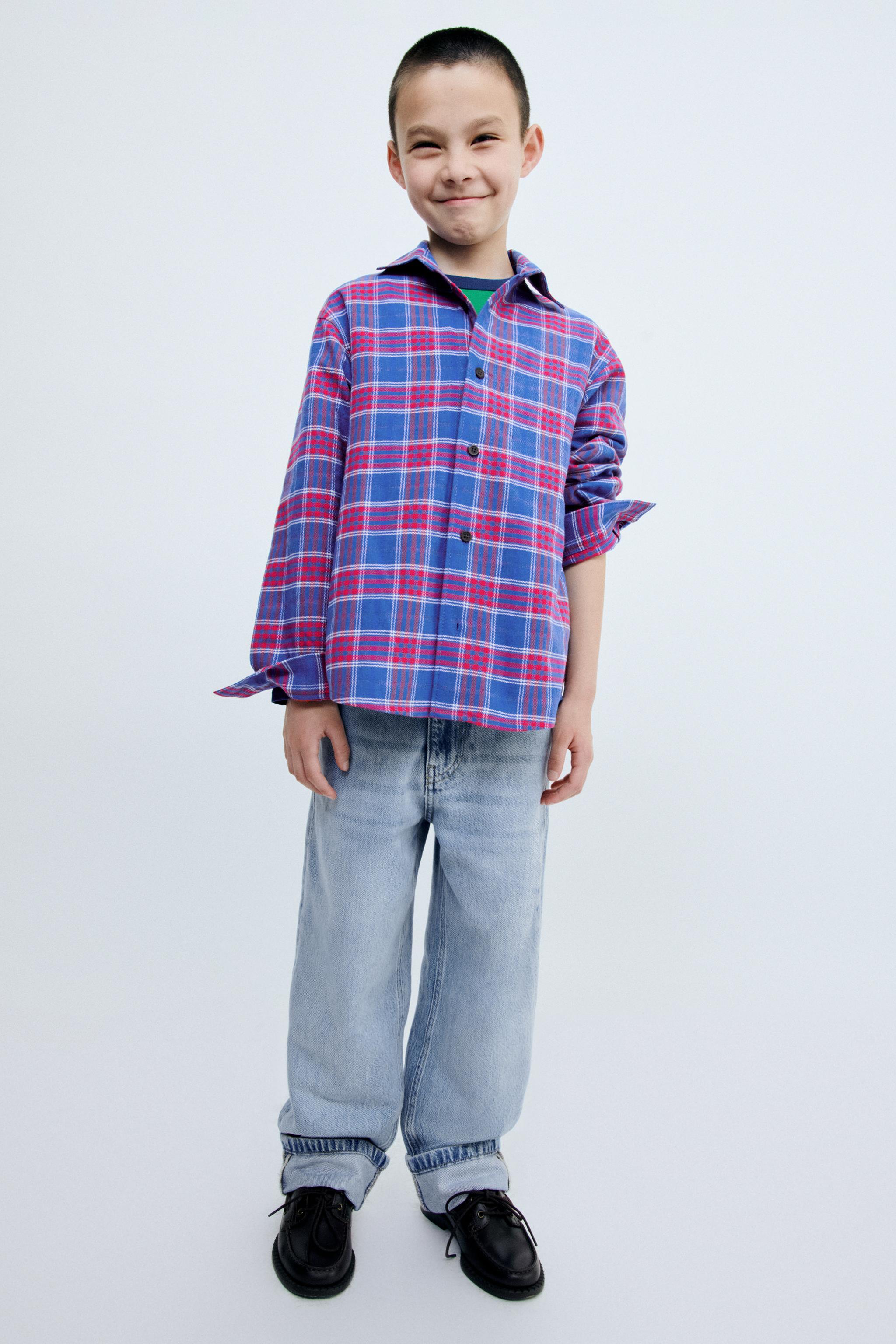 Детские рубашки Zara STORIESZ - PLAID PRINT SHIRT — фото 5