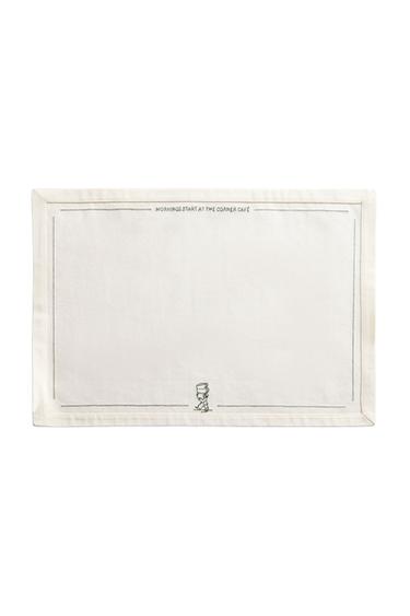 COTTON COFFEE WAITER PLACEMAT - Green by Zara