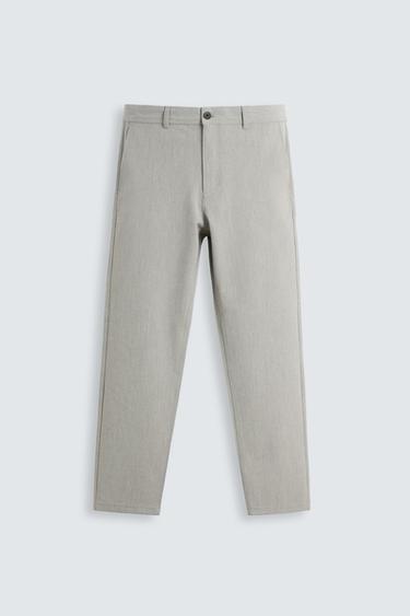 TEXTURED COMFORT TROUSERS - Beige marl by Zara