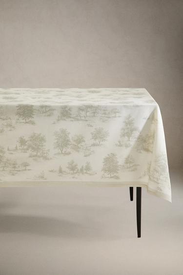 مفرش مائدة حصان بتصميم توال دو جوي - مخضر الخاص بـ Zara - صورة 0