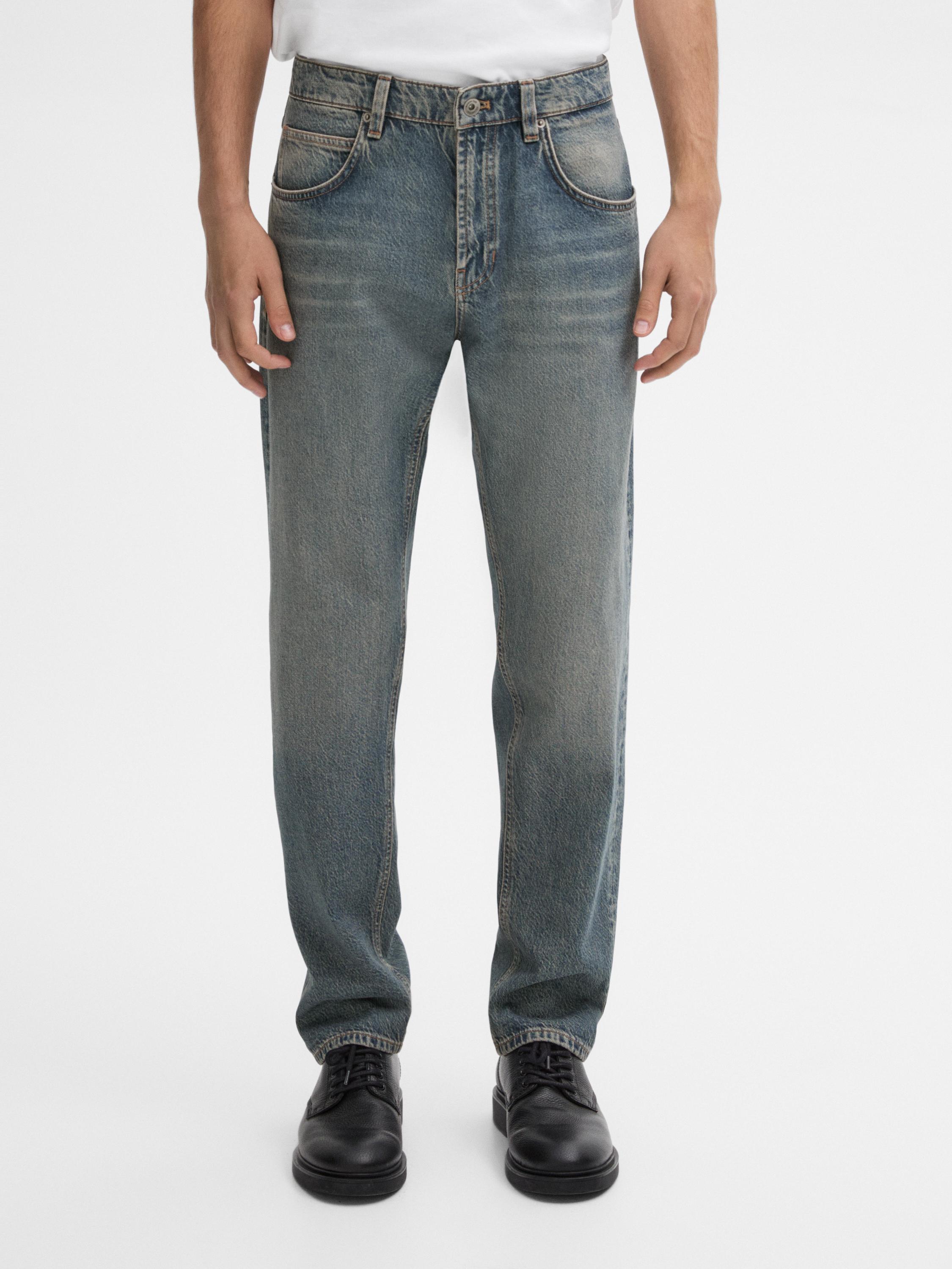 100% cotton relaxed fit jeans - Indigo | ZARA United States