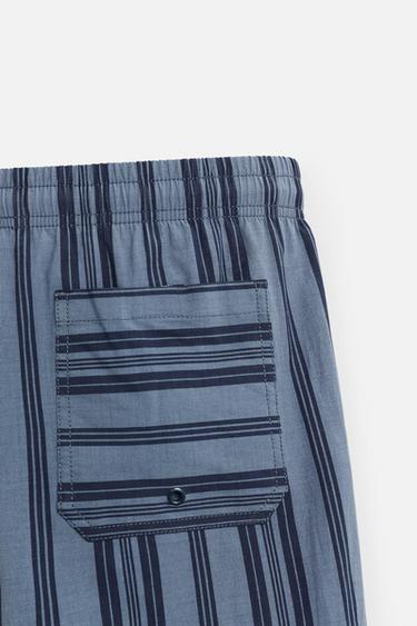 STRIPED MEDIUM SWIMMING TRUNKS - Navy blue by Zara - Image 3