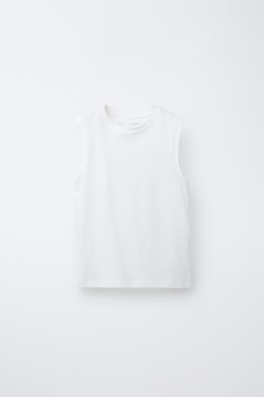 CAMISETA BÁSICA MANGA SISA - Blanco de Zara - Imagen 0