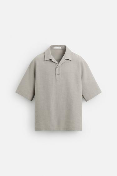 CHEMISE POLO RELAXED FIT - Gris moyen de Zara - Image 6