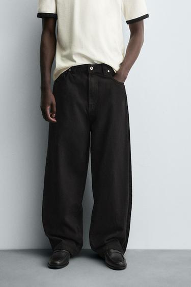 Zara BALLOON FIT JEANS - Black